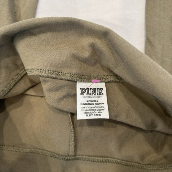3/$30 π¦ Y2K VS PINK Olive Green Size Medium Foldover Yoga Pants Flare Leggings - Picture 3 of 7